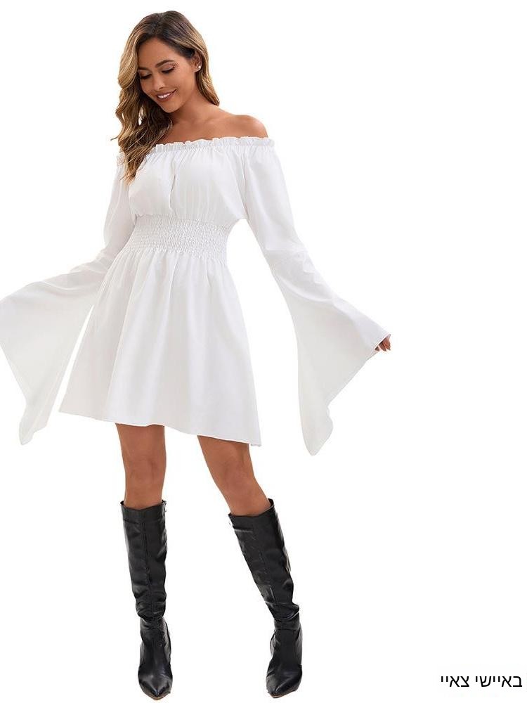 Ethnic Fashion Design - Retro Ortaçağ Rönesans Tek Omuzlu Üst