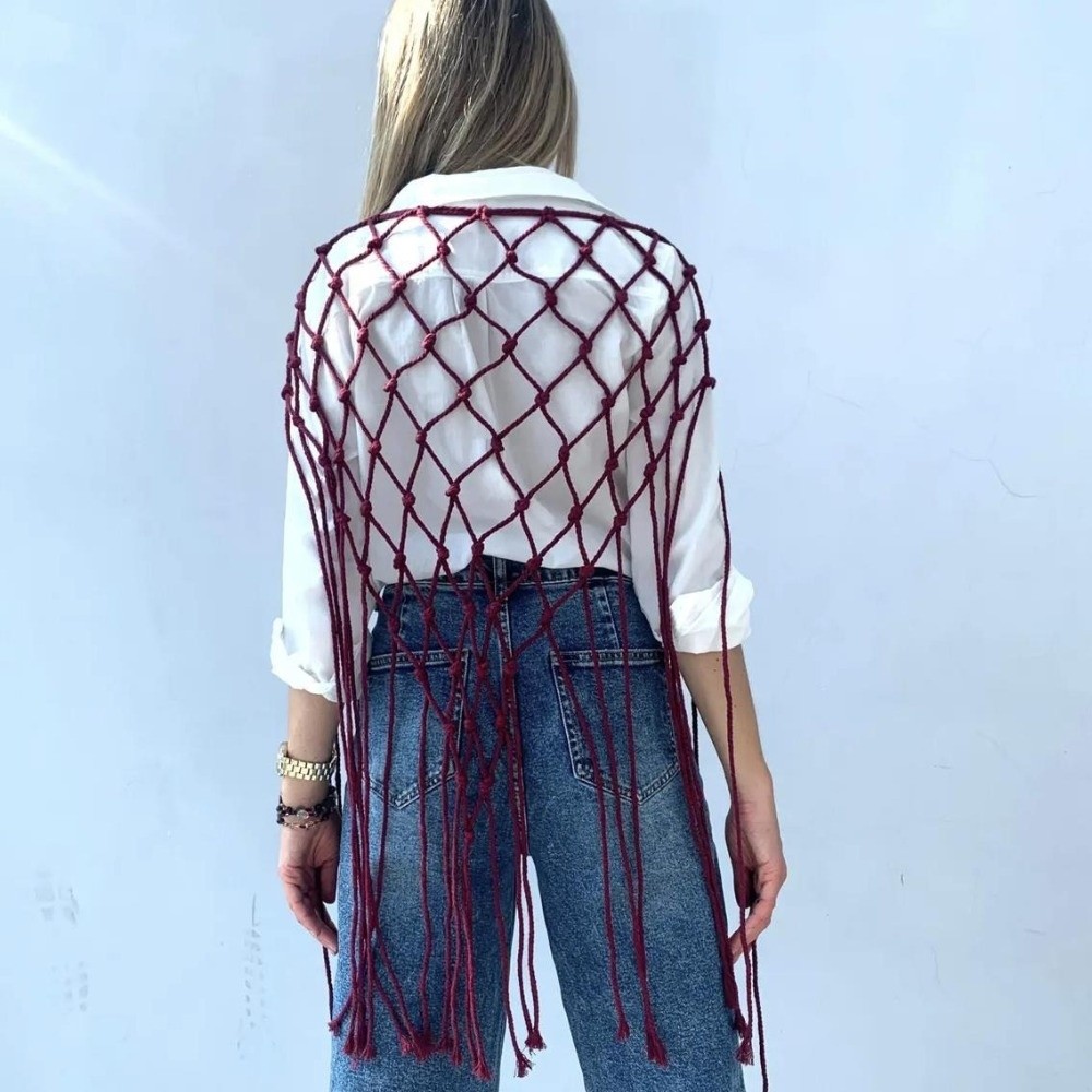 Bohem Tarzı Fileli Saçaklı Eşa - Ethnic Fashion Design incelemesi ve fiyatı